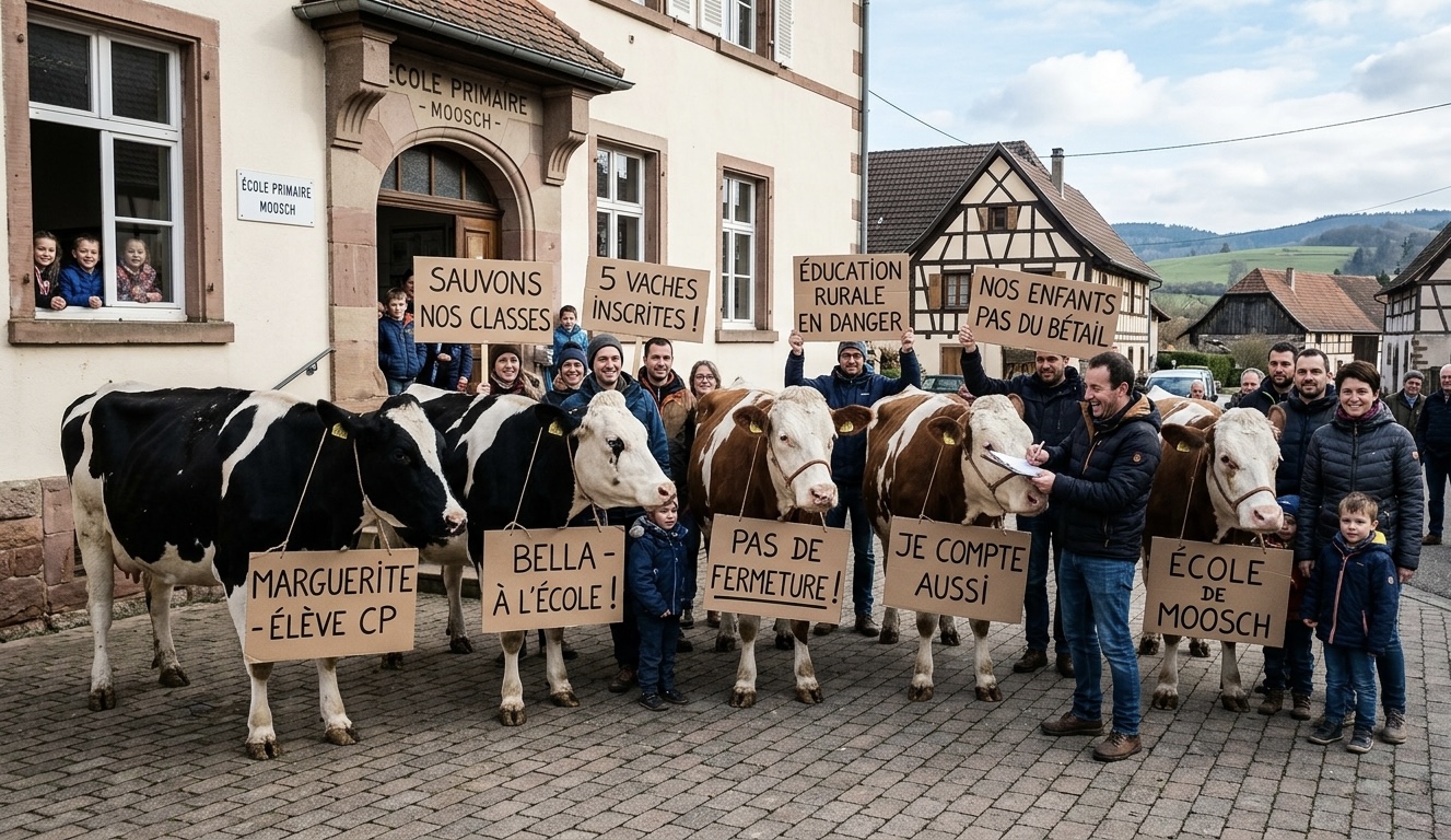 Actualité - Insolite : Cinq vaches inscrite à l’école de Moosch