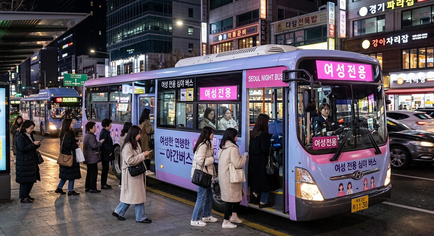 Actualité - Sécurité nocturne : la Corée du Sud déploie des bus de nuit exclusivement réservés aux femmes