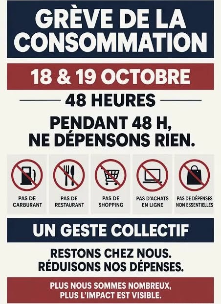 Actualité - Grève de la consommation : les citoyens appelés à fermer leur porte-monnaie après la journée de mobilisation du 17 octobre